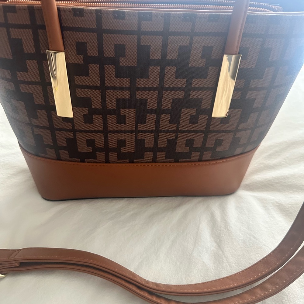 Elegant Brown Patterned Tote Bag